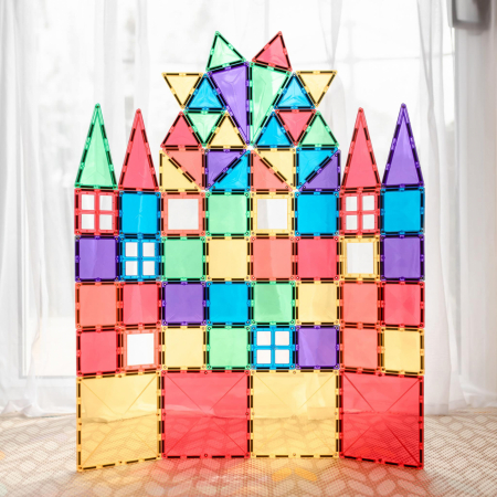 Connetix - Magnetic Tiles Set constructie magnetic, 62 piese, set de baza