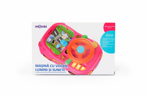Jucarii - MASINA CU VOLAN, LUMINI SI SUNETE, ROZ