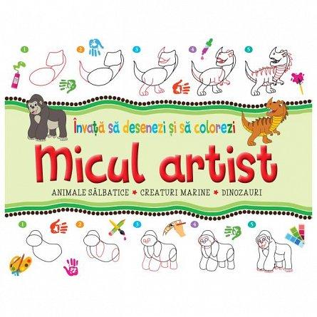 Grupe de varsta - Micul Artist. Invata Sa Desenezi Si Sa Colorezi - Animale (Verde),  - Editura Flamingo