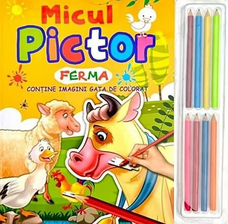 Grupe de varsta - Micul Pictor Ferma Cu Creioane De Colorat,  - Editura Flamingo