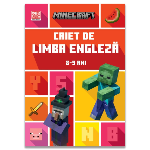 Carti - Minecraft - Caiet De Limba Engleza 8-9 Ani, Dan Whitehead, Jon Goulding - Editura DPH