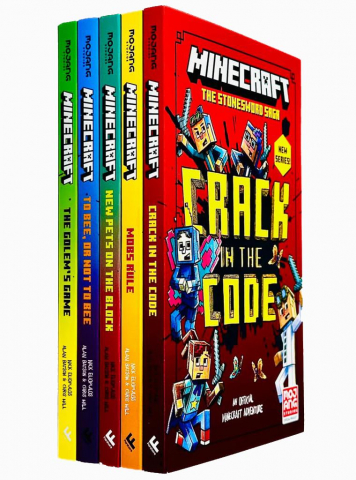 Grupe de varsta - Minecraft Stonesword SagaSeries 5 Books Collection Set(Minecraft: Crack In The Code!,Minecraft: Mobs Rule!,Minecraft: New Pets On TheBlock, To Bee Or Not To Bee! &The Golems Game),Mojang Ab - Ed