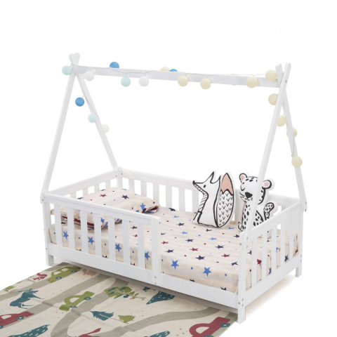 Baby - Pat casuta, alb 147.5x75cm, U-Grow