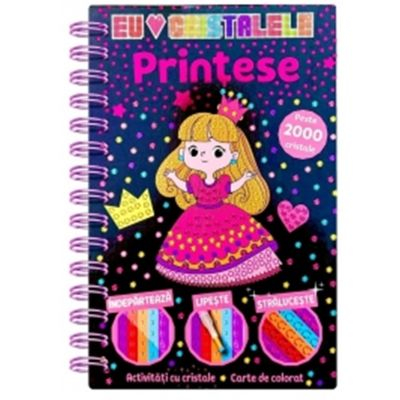 Carti de colorat - Printese - Activitati Cu Cristale, - Editura Flamingo