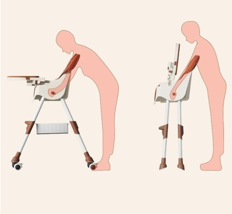 Scaun de masa 2 in 1, pliabil, roz [6]