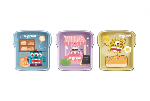 Baby - Set 3 caserole U-Grow, 3 x 300ml