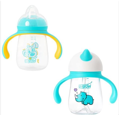 Hrana bebelusi - Set cana silicon si cana tritan, 260 ml