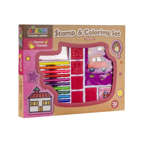 Carti - SET DE COLORAT CU STAMPILE SI CARIOCI