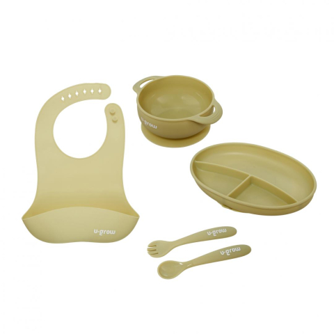 Baby - Set diversificare 5 piese silicon, olive