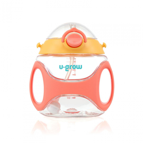 Hrana bebelusi - Sticla tritan cu pai,curea,orange,U-Grow