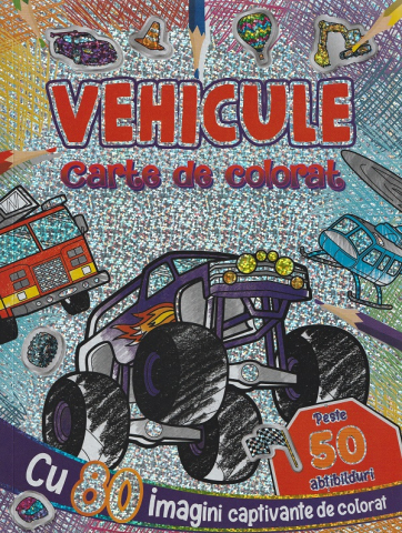 Carti de colorat - Vehicule Carte De Colorat Cu Abtibilduri, - Editura Flamingo