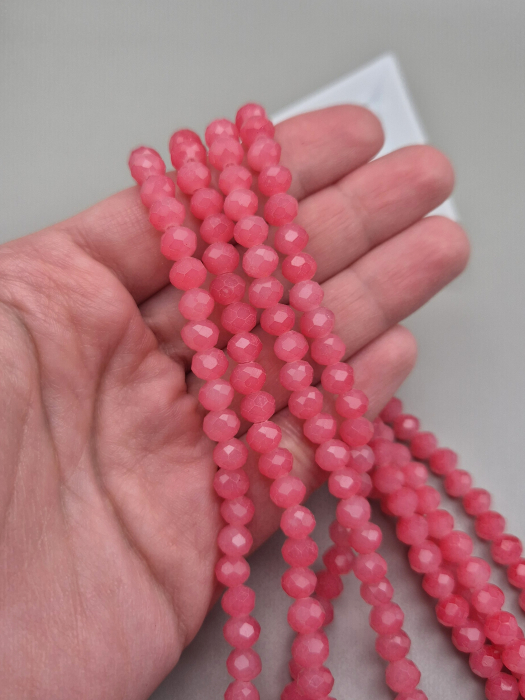 Margele fatetate 6x4mm roz somon [1]