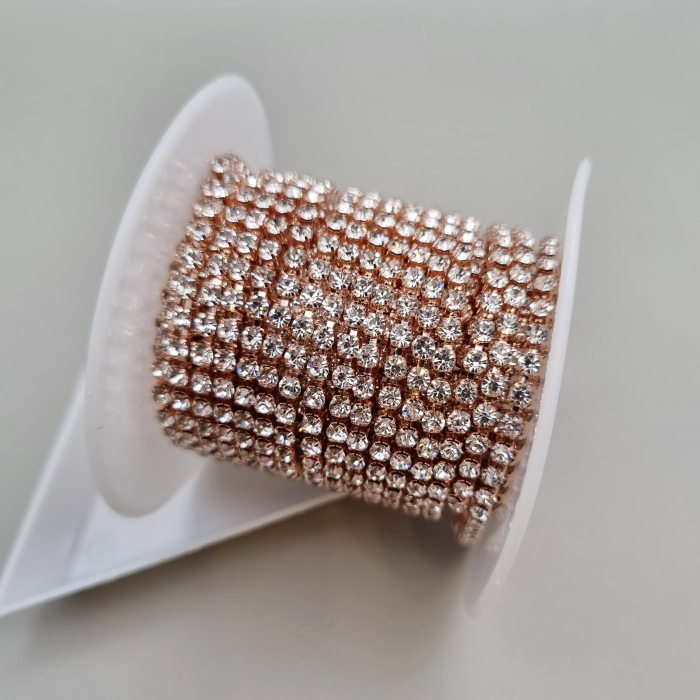 Lant strasuri Clear baza rose gold - 2.8mm [1]