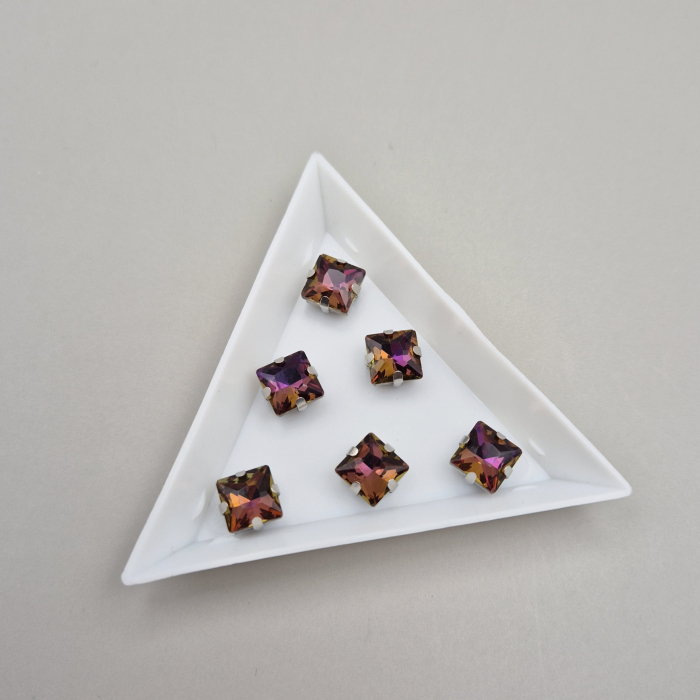 Stras patrat 8mm amethist RB [1]