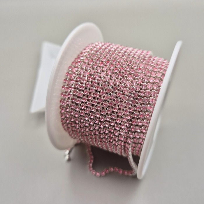 Lant strasuri roz 2mm/2.5mm [1]