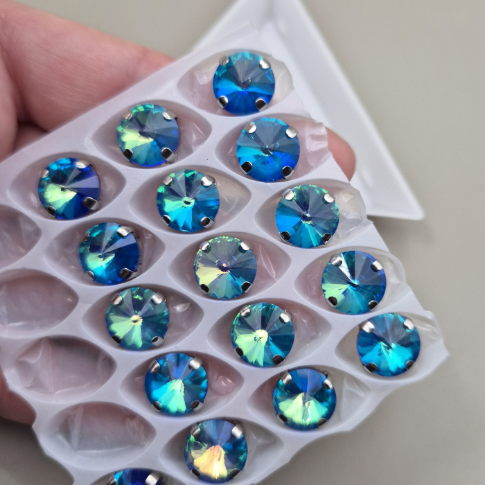 Stras 10mm rotund safir AB [1]