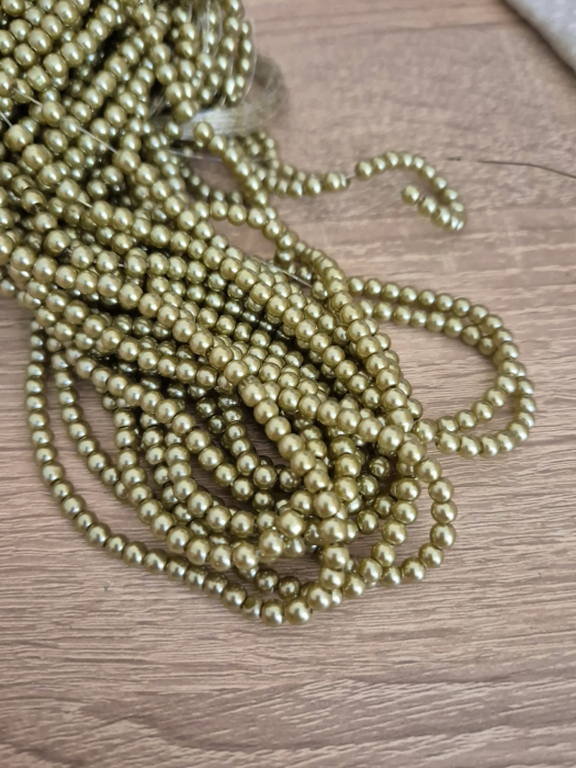Perle sticla 4mm verde olive [1]