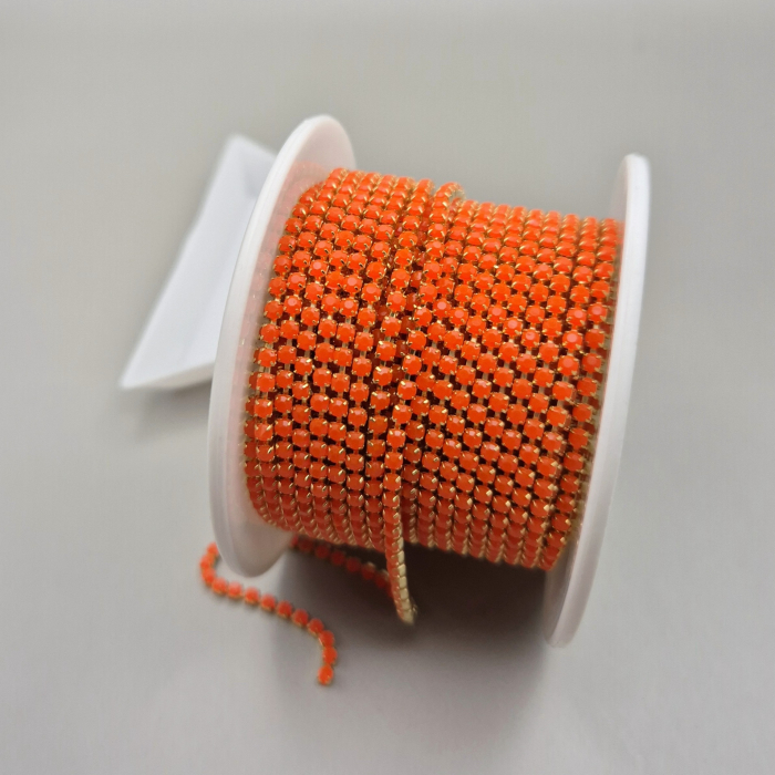 Lant strasuri acril portocaliu 2mm [1]