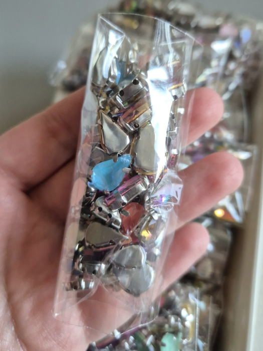 Mix strasuri defecte lacrima AB/jelly 10x14mm, 8x13mm, 7x10mm (amestecate) [1]