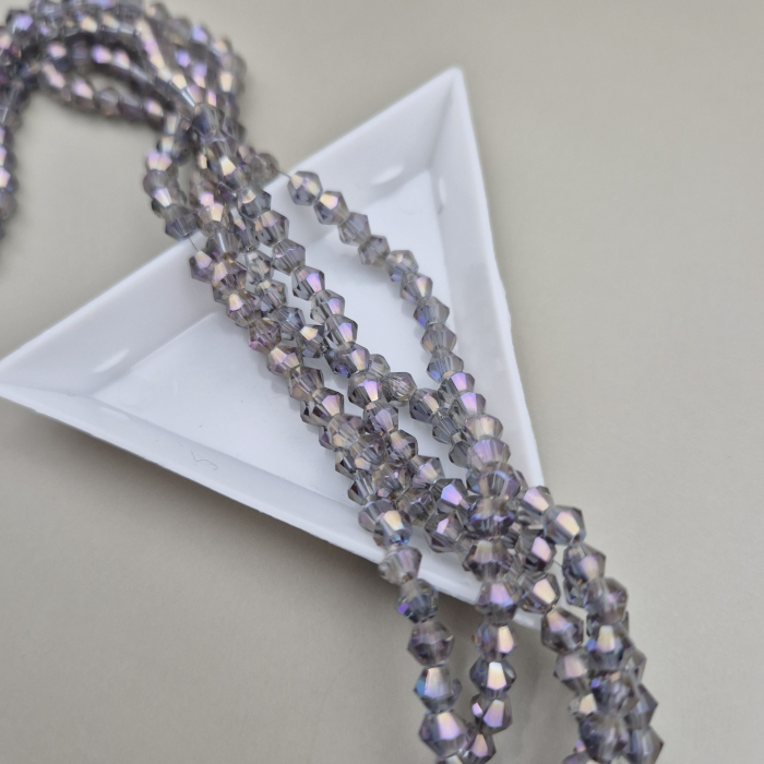 Margele 4mm biconice gri mov metalizat [1]