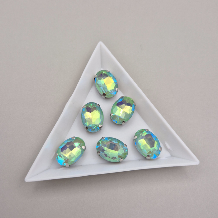 Stras Oval 10x14mm Peridot AB [1]