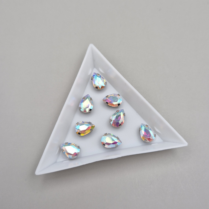 Stras lacrima 7x10mm clear AB [1]