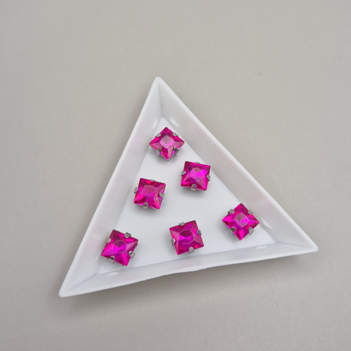 Stras patrat 8mm fucsia [1]