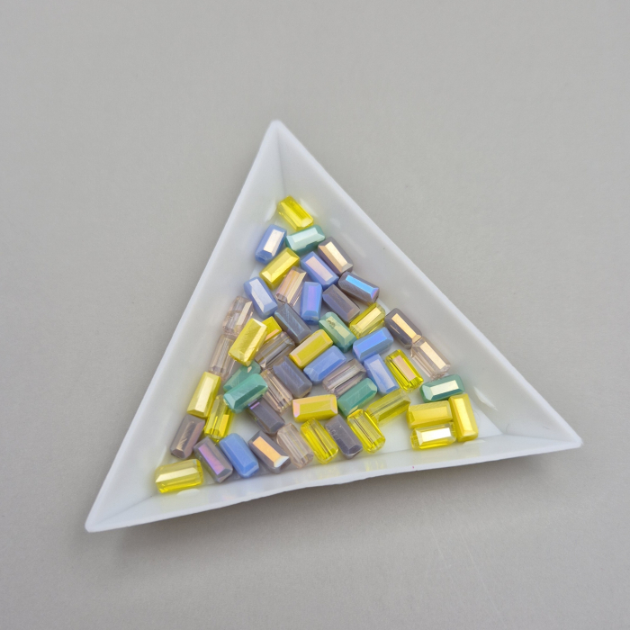 Mix margele tub 5x7mm galben/albastru [1]