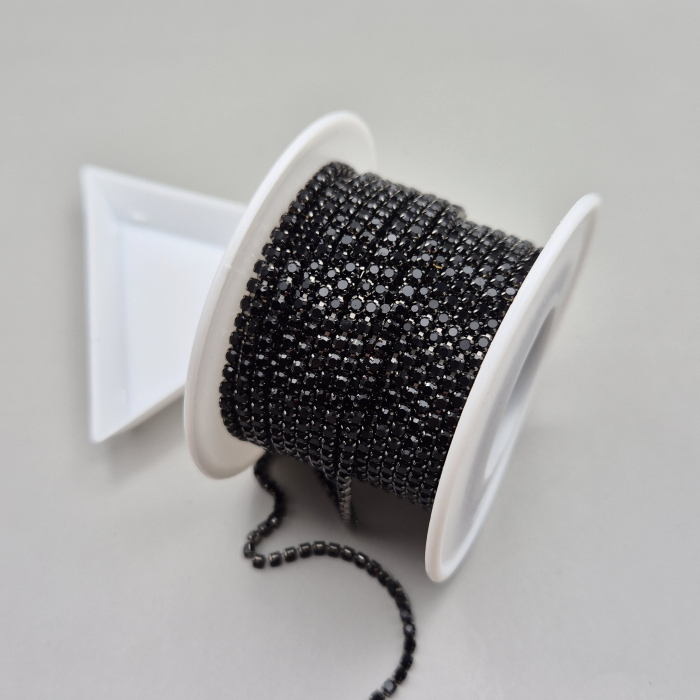 Lant strasuri negru - baza grafit 2mm/2.5mm [1]
