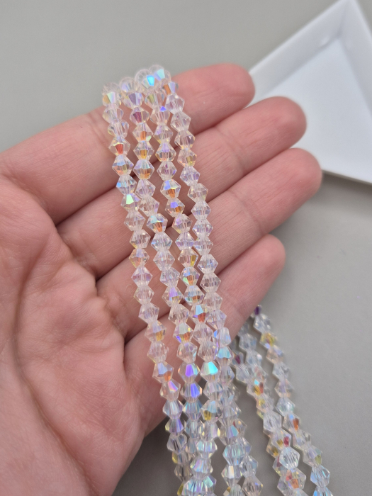 Margele biconice 4mm clear AB [1]