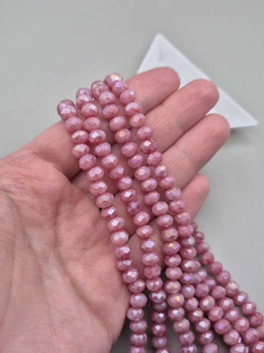Margele fatetate 6x4mm -stone- roz [1]
