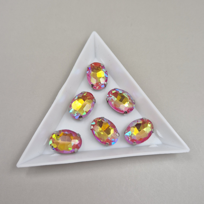 Stras Oval 10x14mm Rosu AB [1]