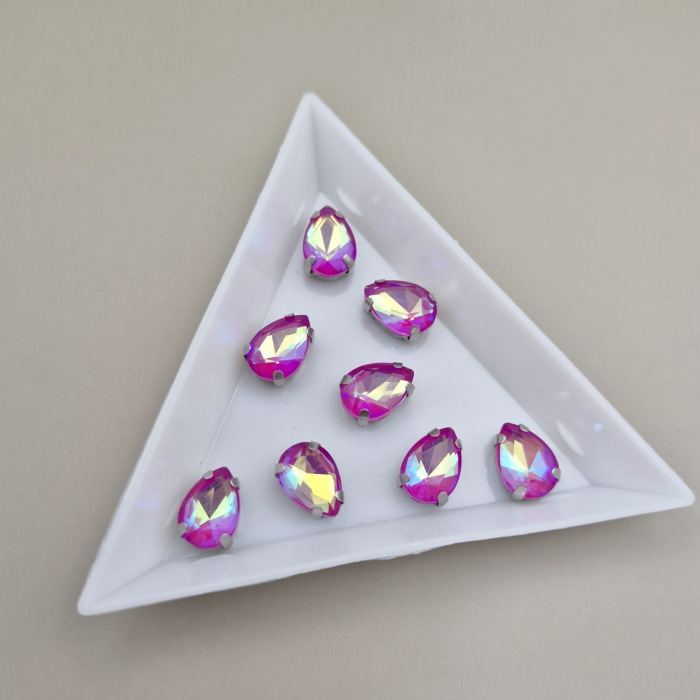 Stras 7x10mm lacrima fucsia AB [1]