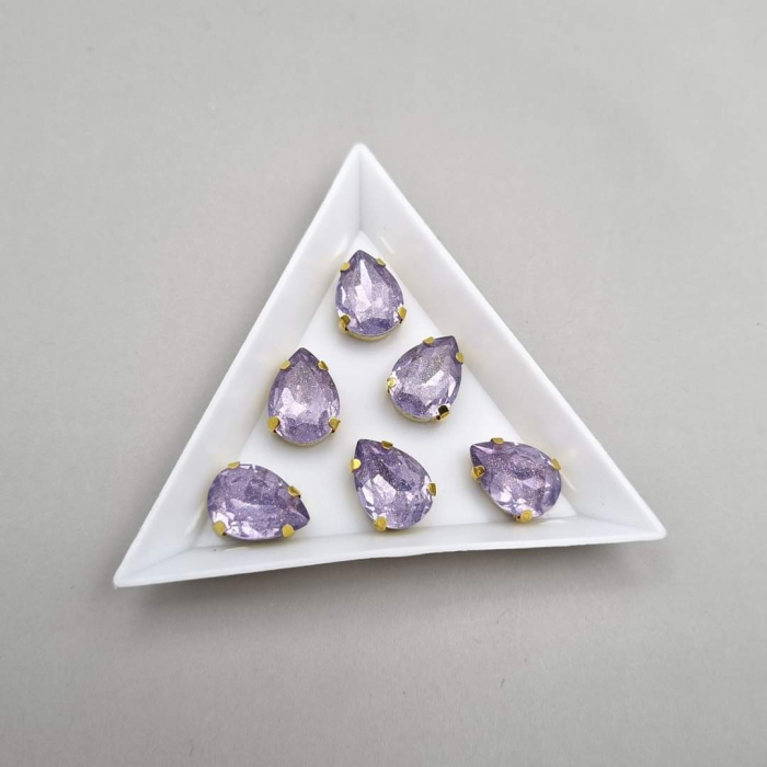 Stras lacrima, material rasina, 10x14mm, violet sclipici. [1]