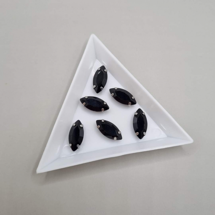 Stras Frunza Negru 7x15mm [1]