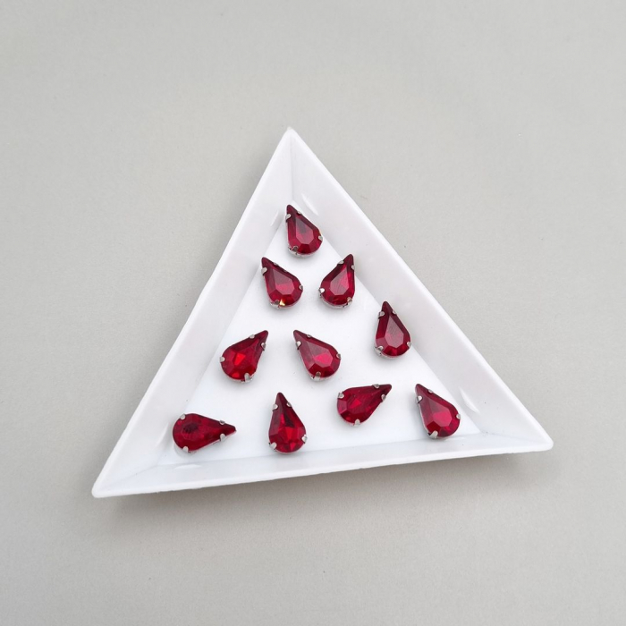 Stras Lacrima Rosu Inchis 6x10mm [1]