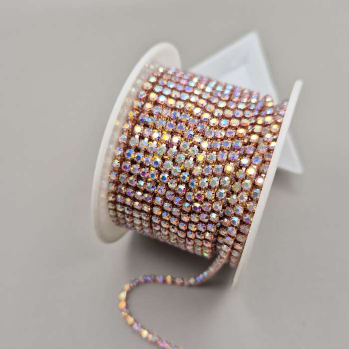 Lant strasuri clear ab baza rose gold 2.5mm [1]