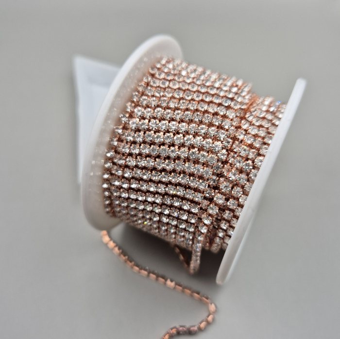 Lant strasuri clear baza rose gold 2mm/2.5mm [1]
