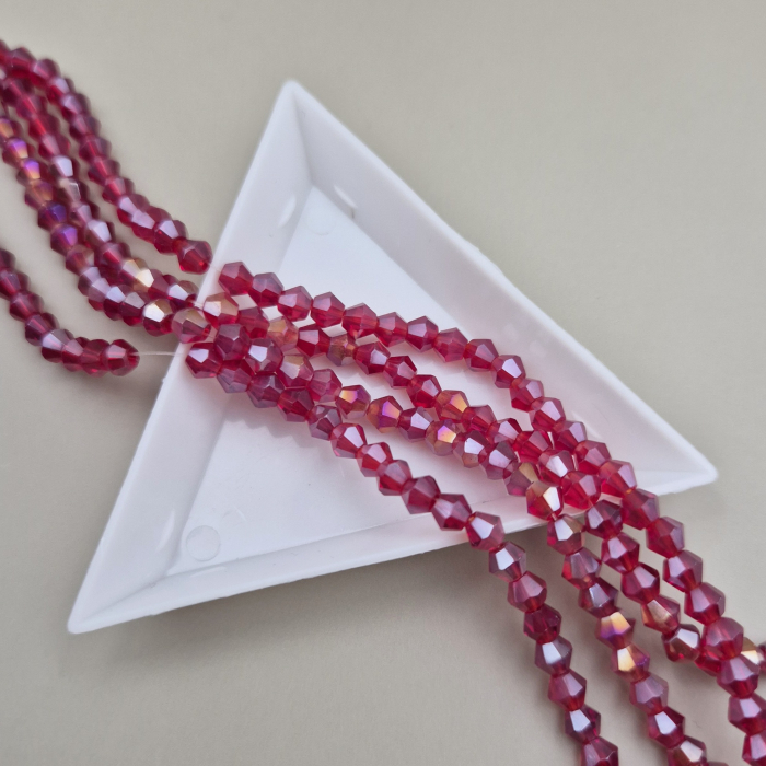 Margele 4mm biconice rosu inchis AB [1]