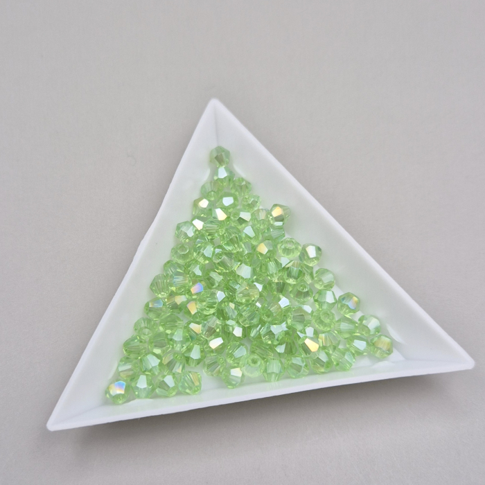 Margele Biconice 4mm verde deschis AB [1]