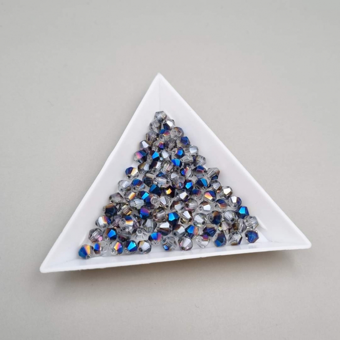 Margele Biconice Gri/ albastru metalizat 4mm [1]