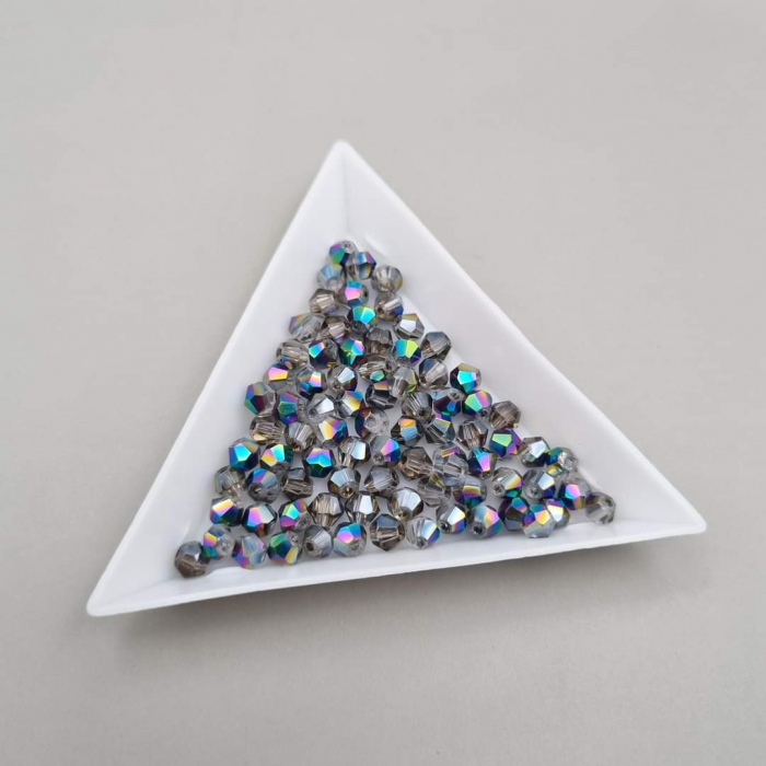 Margele Biconice Gri/ multicolor 4mm [1]
