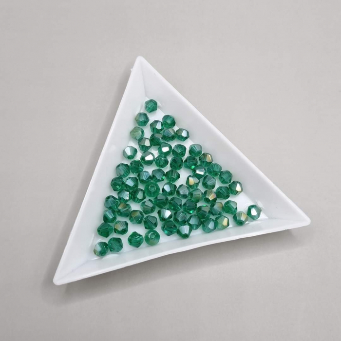 Margele Biconice Verde inchis AB 4mm [1]