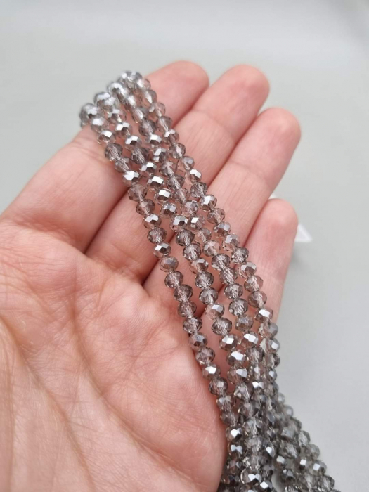 Margele fatetate Gri transparent 3x4mm [1]