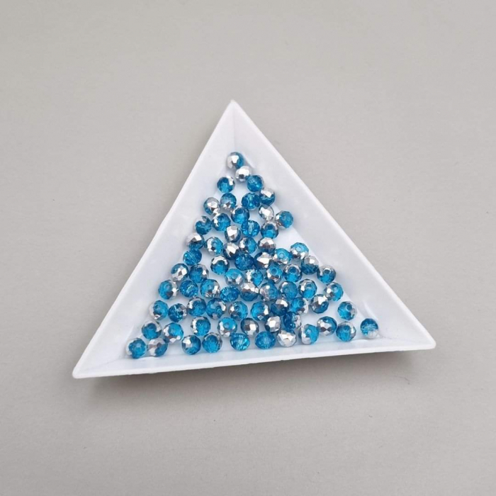 Margele fatetate Bleu/Argintiu 3x4mm [1]