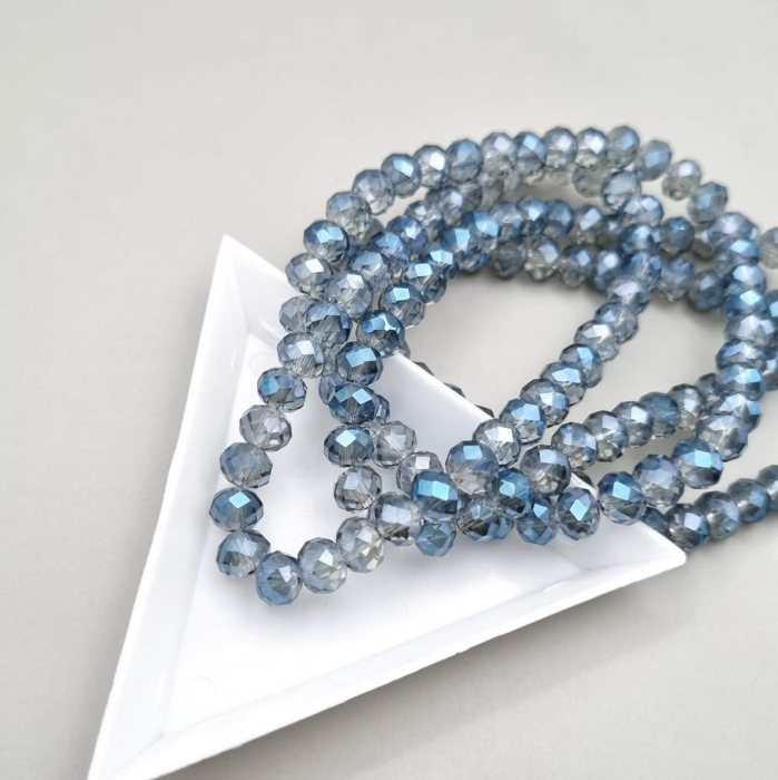 Margele fatetate Blue/ Grey 6x4mm [1]