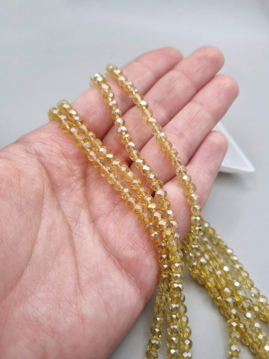 Margele fatetate Galben pal transparent 3x4mm [1]
