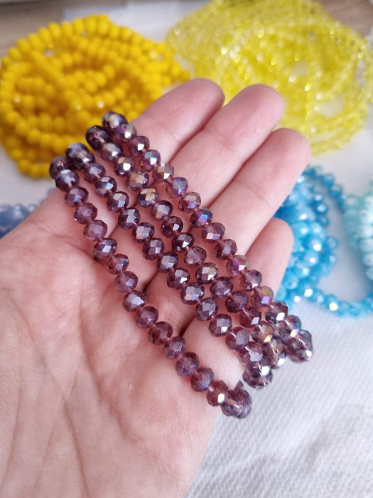Margele fatetate Mov deschis  AB 6x4mm [1]