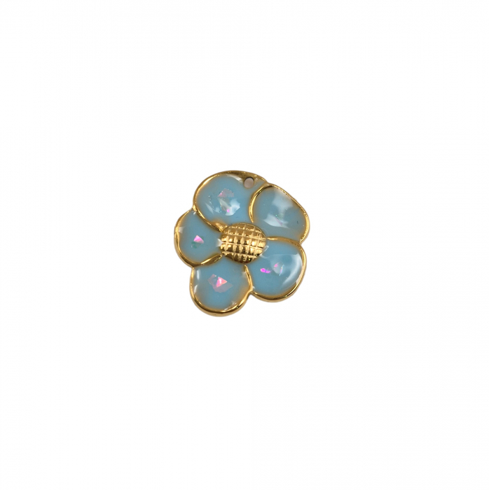 Pandantiv inox floare bleu 20mm [1]