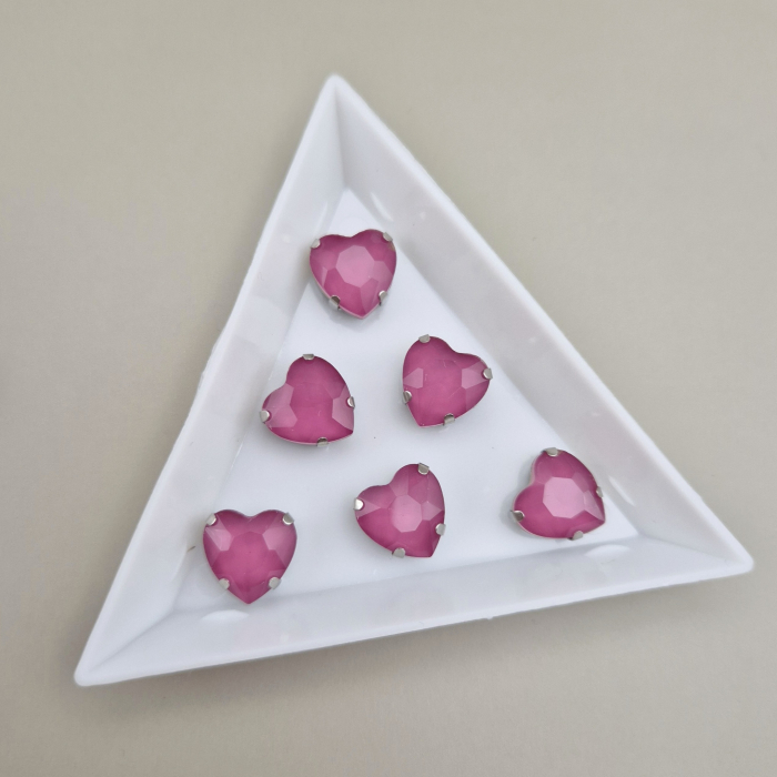 Stras 10mm inima roz pruna [1]